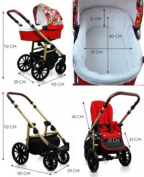 Kočárek Baby Lux Aspero - rozměry