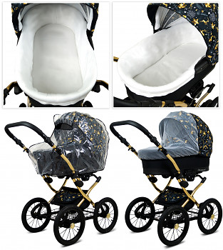 Kočárek Baby Lux Margaret Alu Gold v provedení Gold Deer