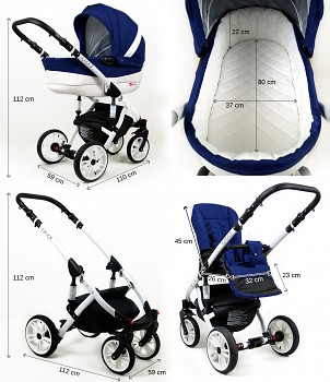Kočárek BabyLux Lilly v provedení Sailor Blue