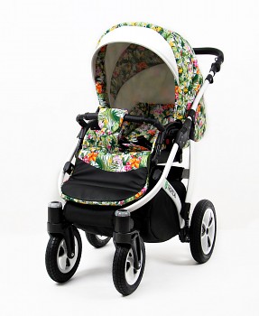Kočárek BabyLux Tropical v provedení Flowers