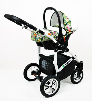 Kočárek BabyLux Tropical v provedení Flowers