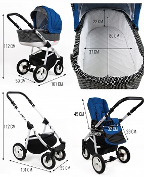 Kočárek BabyLux Alu Way v provedení Indygo