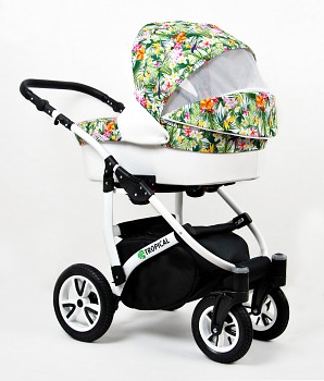 Kočárek BabyLux Tropical v provedení Flowers