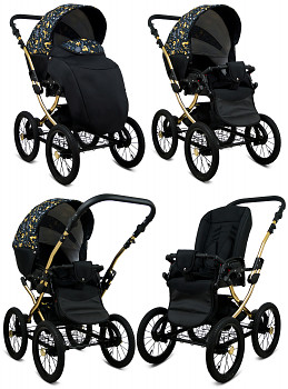 Kočárek Baby Lux Margaret Alu Gold v provedení Gold Deer