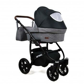 Kočárek Baby Lux Optimal White v provedení Black Grey