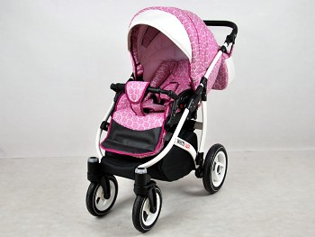 Kočárek Raf-Pol Baby Lux White Lux v provedení Pink