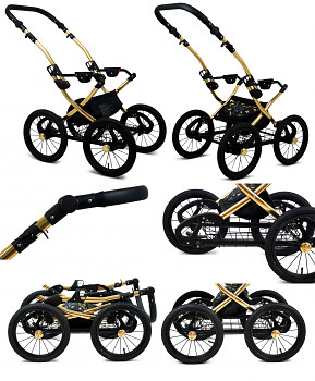 Kočárek Baby Lux Margaret Alu Gold v provedení Gold Deer