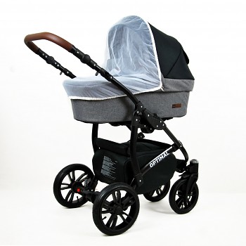 Kočárek Baby Lux Optimal White v provedení Black Grey