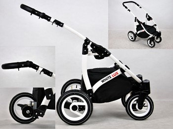 Kočárek Raf-Pol Baby Lux White Lux v provedení Pink