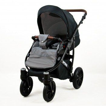 Kočárek Baby Lux Optimal White v provedení Black Grey