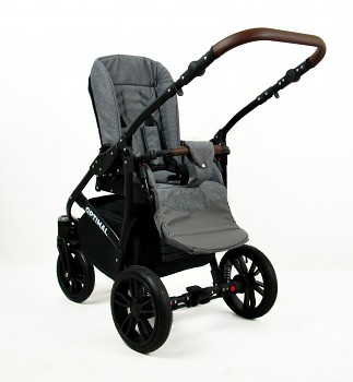 Kočárek Baby Lux Optimal White v provedení Black Grey