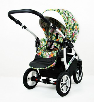 Kočárek BabyLux Tropical v provedení Flowers