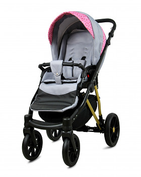 Kočárek Baby Lux Marlux Magnetic Alu Gold Small Roses of Pink