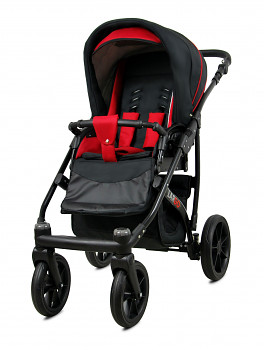 Kočárek Baby Lux Largo Black Black Red