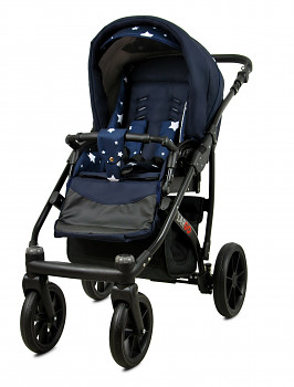 Kočárek Baby Lux Largo Black Navy Blue Star