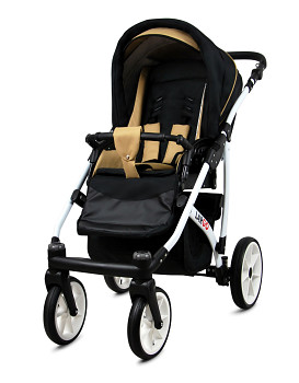Kočárek Baby Lux Largo White Black Coffe