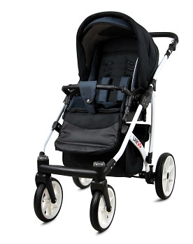 Kočárek Baby Lux Largo White Black Grey