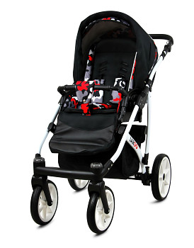 Kočárek Baby Lux Largo White Black Moro