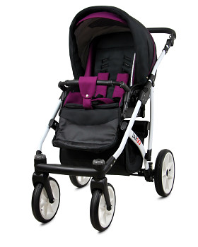 Kočárek Baby Lux Largo White Black Purple