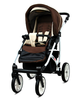 Kočárek Baby Lux Largo White Brown Cream