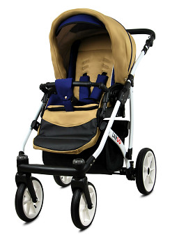 Kočárek Baby Lux Largo White Coffee Sailor Blue
