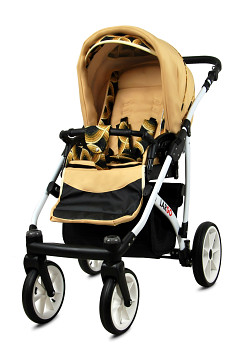 Kočárek Baby Lux Largo White Gold Rainbow