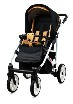 Kočárek Baby Lux Largo White Gold Star