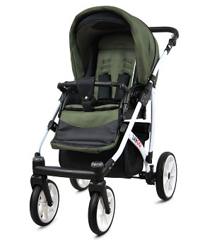 Kočárek Baby Lux Largo White Olive Black