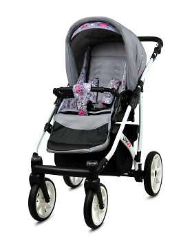 Kočárek Baby Lux Largo White Pink Owl