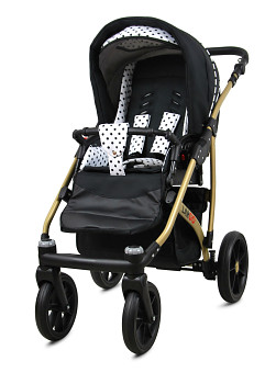 Kočárek Baby Lux Largo Gold Black Dots