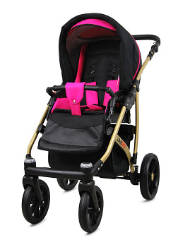 Kočárek Baby Lux Largo Gold Black Magenta