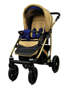 Kočárek Baby Lux Largo Gold Coffe Sailor Blue