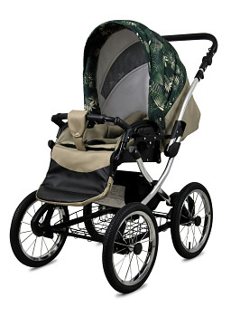 Kočárek Baby Lux Classic Silver Alu Fern Leaf