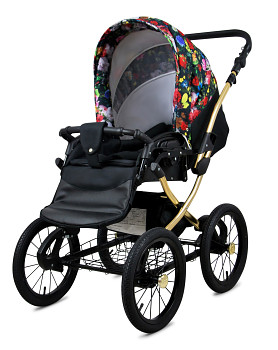 Kočárek Baby Lux Classic Gold Alu Garden Flowers