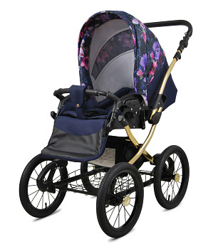 Kočárek Baby Lux Classic Gold Alu Royal Magnolia