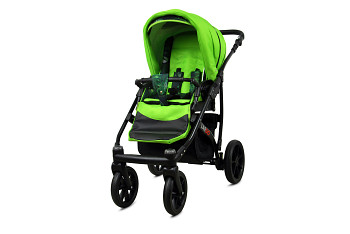 Kočárek Baby Lux Largo Black Green Leaf