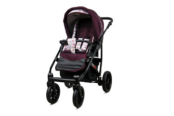 Kočárek Baby Lux Largo Black Maroon Flowers