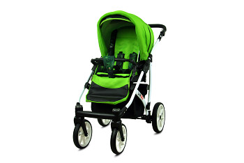 Kočárek Baby Lux Largo White Green Leaf