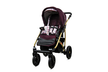 Kočárek Baby Lux Largo Gold Maroon Flowers