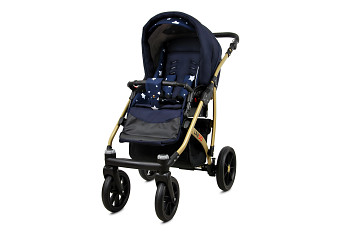 Kočárek Baby Lux Largo Gold Navy Blue Star