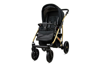 Kočárek Baby Lux Largo Gold White Dots