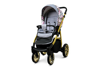 Kočárek Baby Lux Colorlux Alu Gold Albion Roses On Leopard