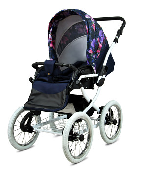 Kočárek Baby Lux Classic White Alu Royal Magnolia