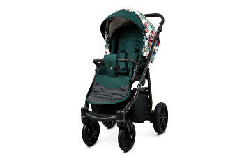 Kočárek Baby Lux Colorlux Alu Black Chili Flowers