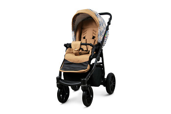 Kočárek Baby Lux Colorlux Alu Black Gold Houndstooth