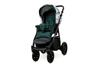 Kočárek Baby Lux Colorlux Alu Black Lilac Flowers On Grey