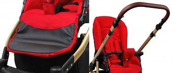 Kočárek Baby Lux Aspero v provedení Red Tulips