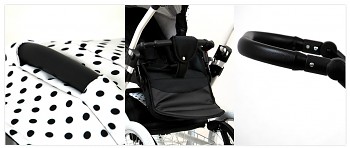 Kočárek Baby Lux Margaret White Black Dots