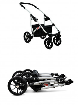 Kočárek Baby Lux Largo Black Aqua černá + modrá