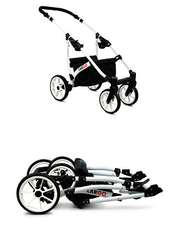 Kočárek Baby Lux Largo White Black Aqua